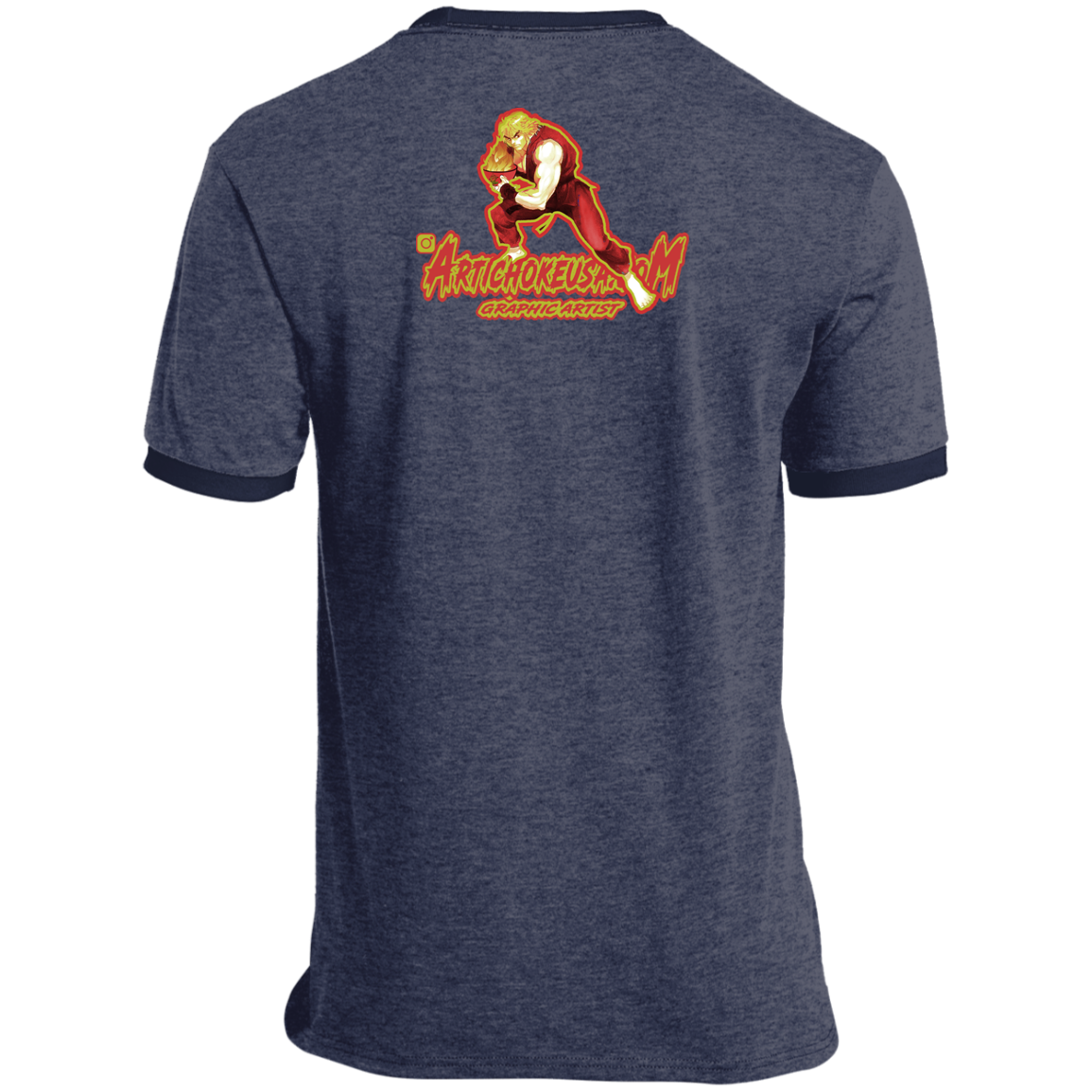 ArtichokeUSA Custom Design. Pho Ken Artichoke. Street Fighter Parody. Gaming. Ringer Tee