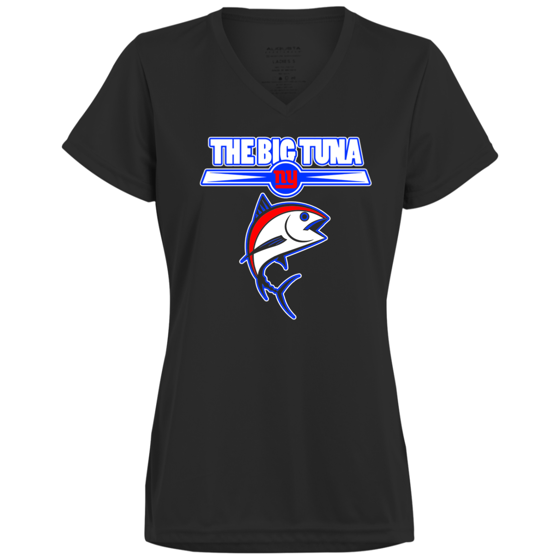 ArtichokeUSA Custom Design. The Big Tuna. Bill Parcell Tribute. NY Giants Fan Art. Ladies’ Moisture-Wicking V-Neck Tee