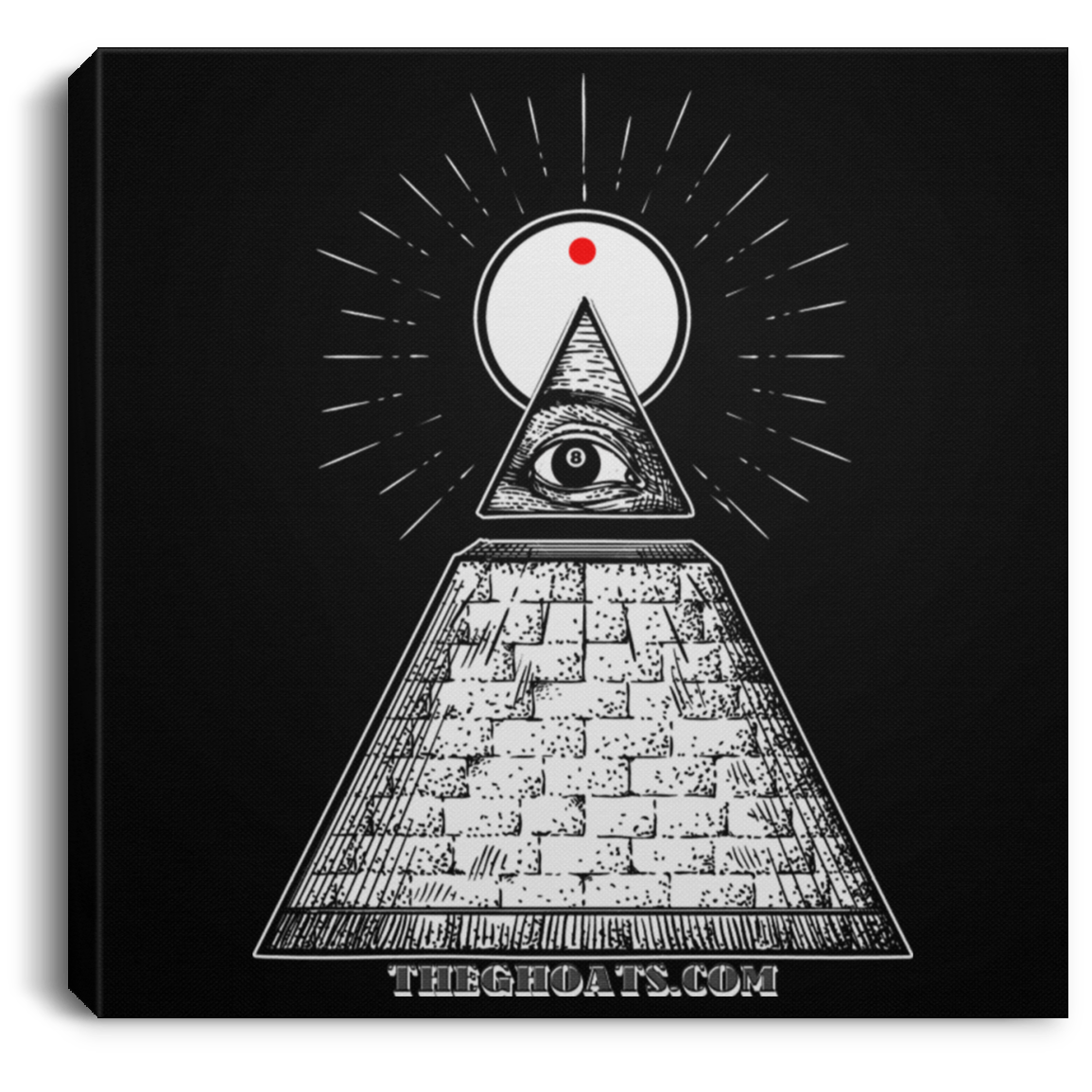 The GHOATS custom design #10. All Seeing Eye. Square Canvas .75in Frame