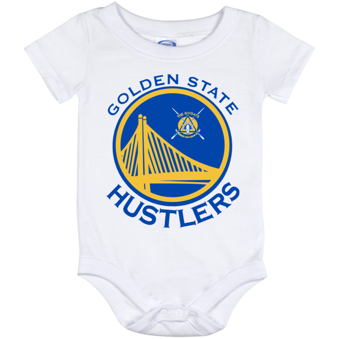 The GHOATS Custom Design. #12 GOLDEN STATE HUSTLERS. Baby Onesie 12 Month