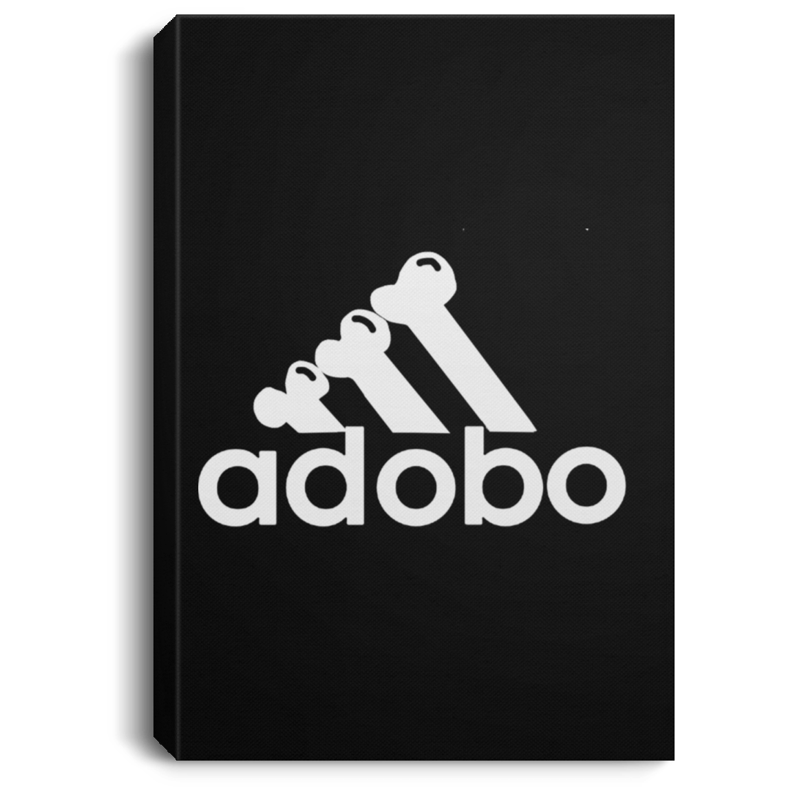 ArtichokeUSA Custom Design. Adobo. Adidas Parody. Portrait Canvas .75in Frame