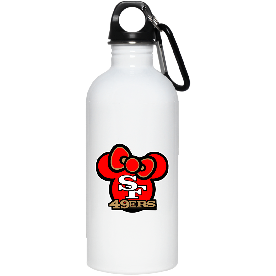 ArtichokeUSA Custom Design #51. Hello 49ers. SF 49ers/Hello Kitty Parody. TV Sports. 20 oz. Stainless Steel Water Bottle