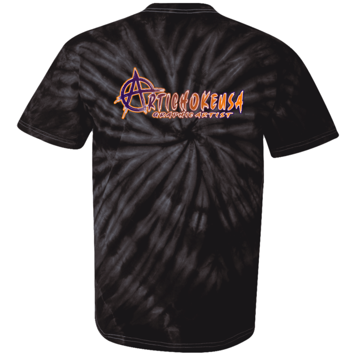 ArtichokeUSA Character and Font design. Let's Create Your Own Team Design Today. Arthur. 100% Cotton Tie Dye T-Shirt