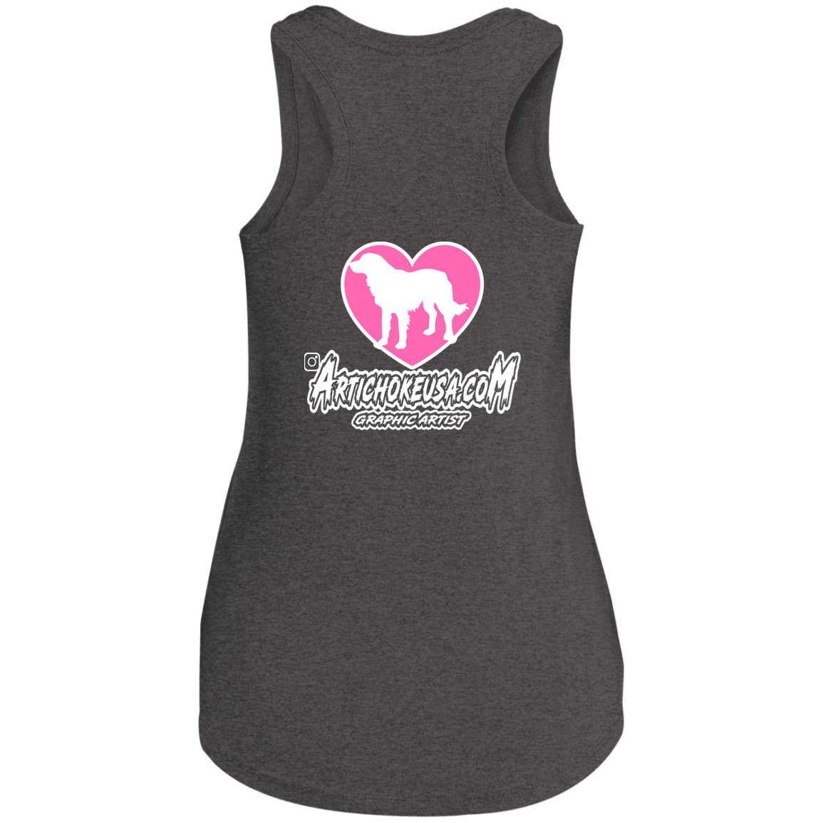 ArtichokeUSA Custom Design. Ruffing the Passer. Labrador Edition. Female Version. Ladies' Tri Racerback Tank