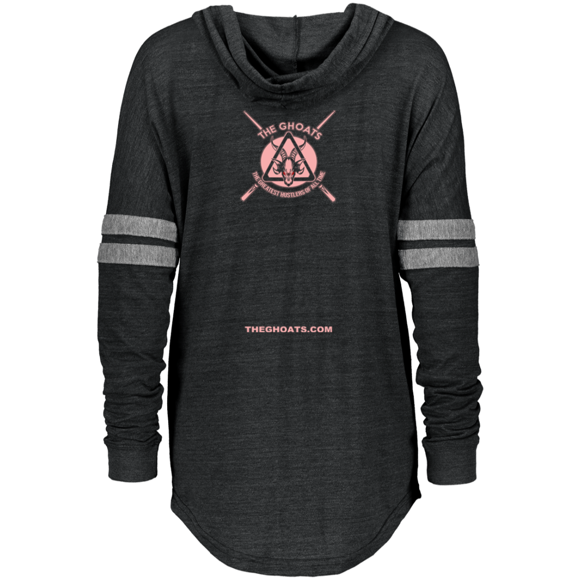 The GHOATS Custom Design #9. Ying Yang. Pool Love Peace. Ladies Hooded Low Key Pullover