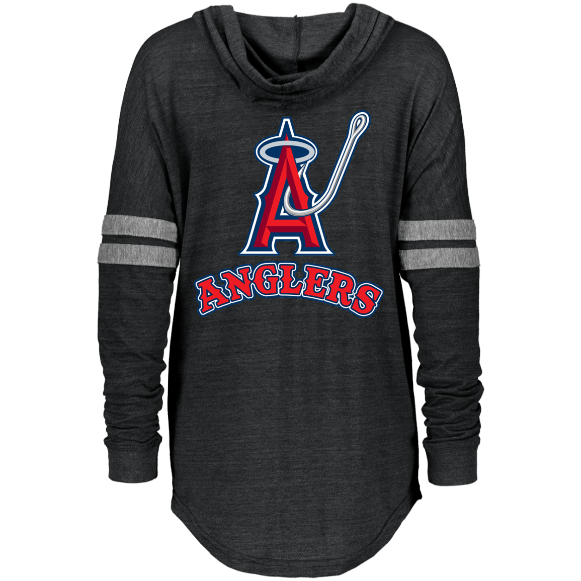 ArtichokeUSA Custom Design. Anglers. Southern California Sports Fishing. Los Angeles Angels Parody. Ladies Hooded Low Key Pullover
