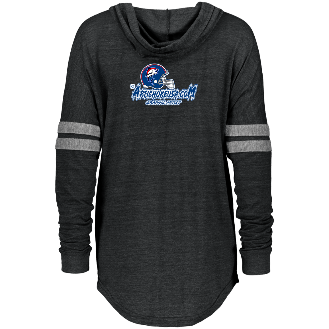 ArtichokeUSA Custom Design. The Big Tuna. Bill Parcell Tribute. NY Giants Fan Art. Ladies Hooded Low Key Pullover