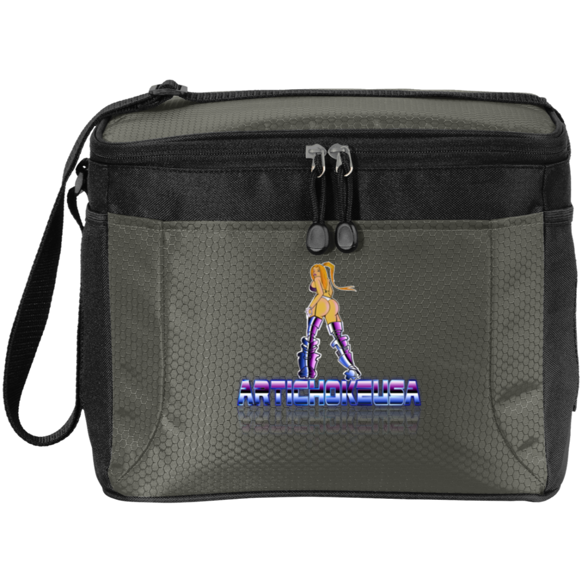 ArtichokeUSA Character and Font design. Let's Create Your Own Team Design Today. Dama de Croma. 12-Pack Cooler