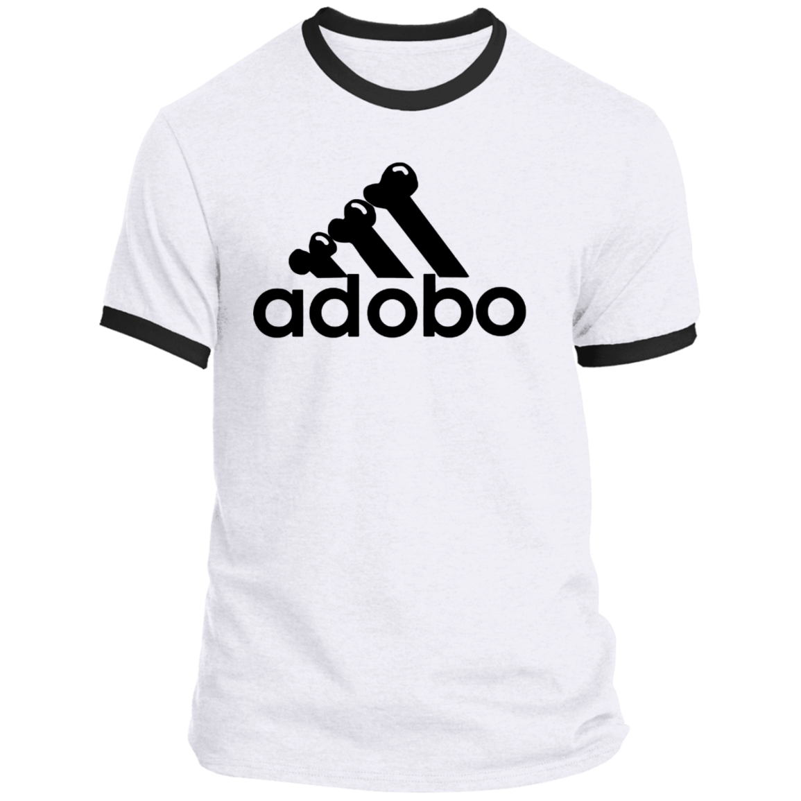 ArtichokeUSA Custom Design. Adobo. Adidas Parody. Ringer Tee