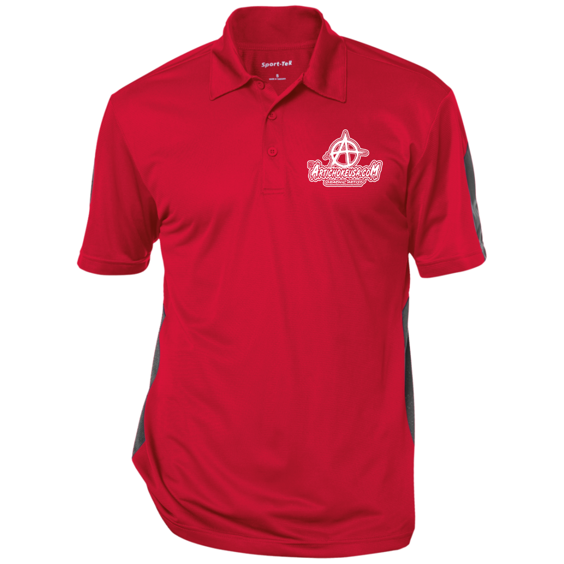 Embroidered Performance Textured Three-Button Polo