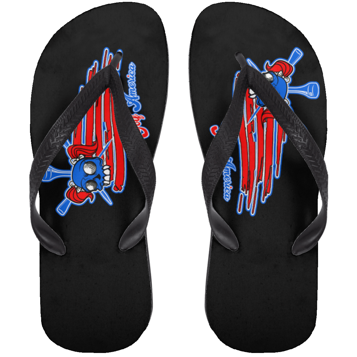 OPG Custom Design #12. Golf America. Female Edition. Adult Flip Flops