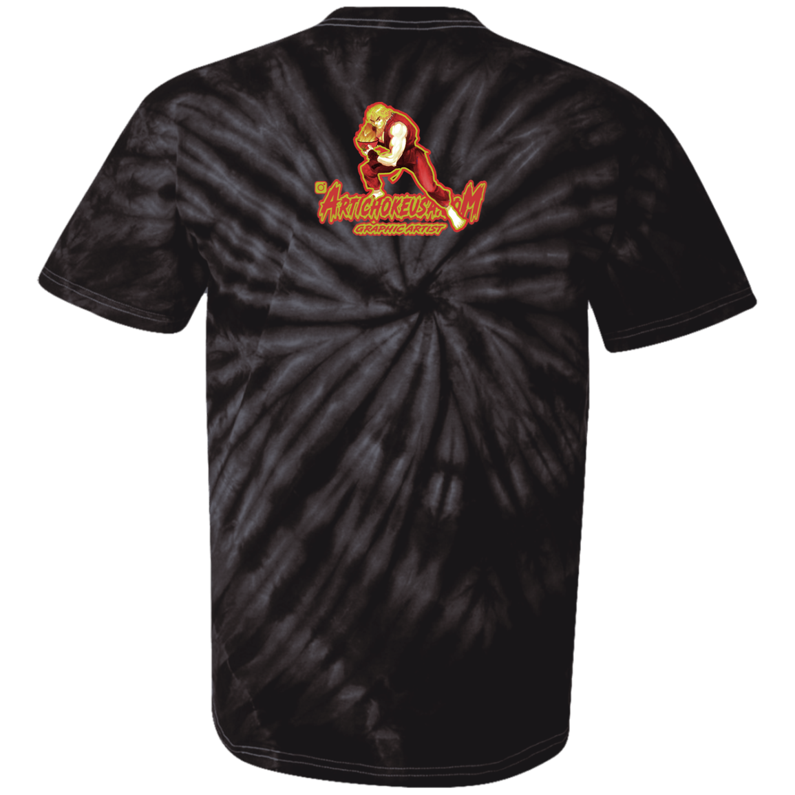 ArtichokeUSA Custom Design. Pho Ken Artichoke. Street Fighter Parody. Gaming. 100% Cotton Tie Dye T-Shirt