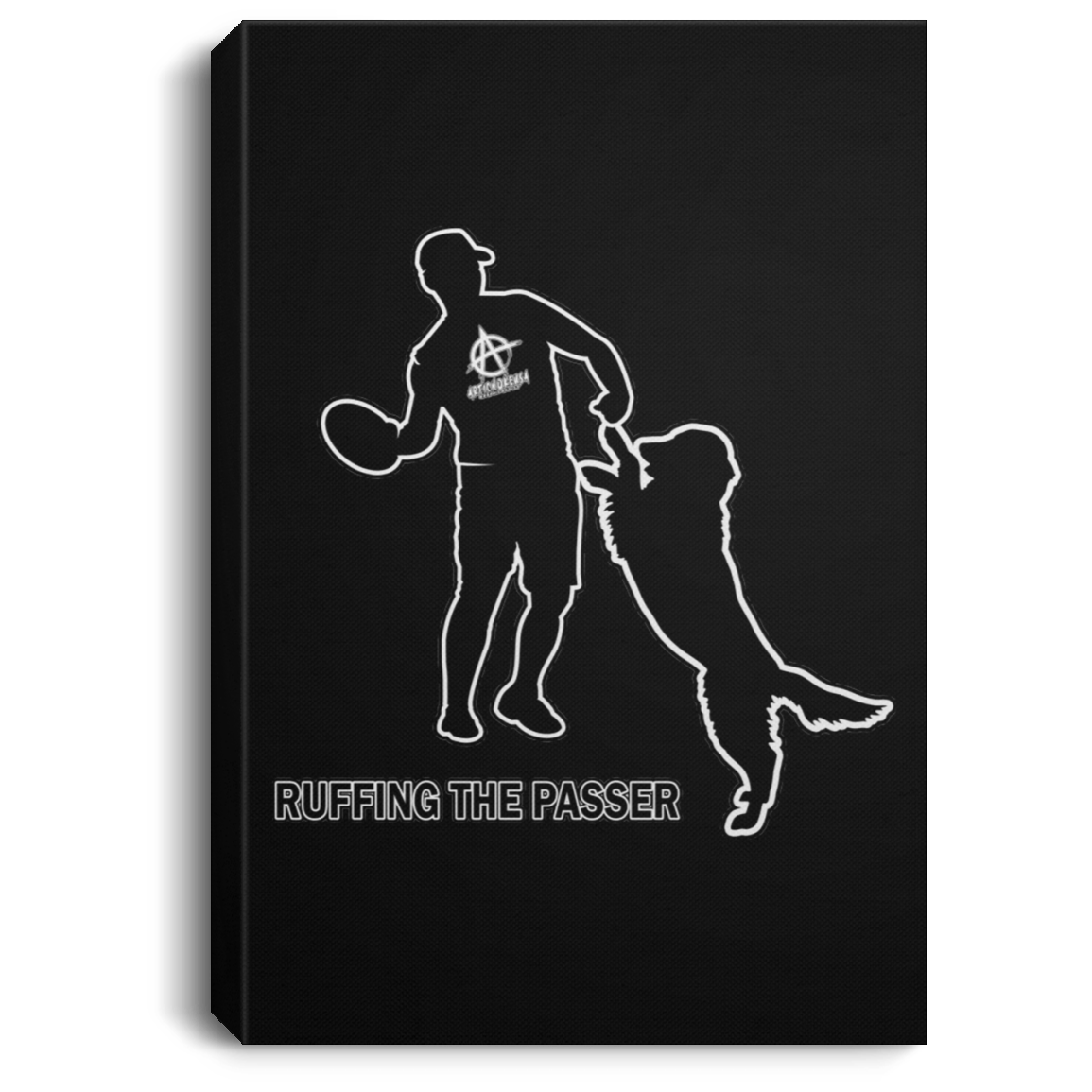 ArtichokeUSA Custom Design #38. Ruffing the Passer. Labrador Retriever. Male. Portrait Canvas .75in Frame