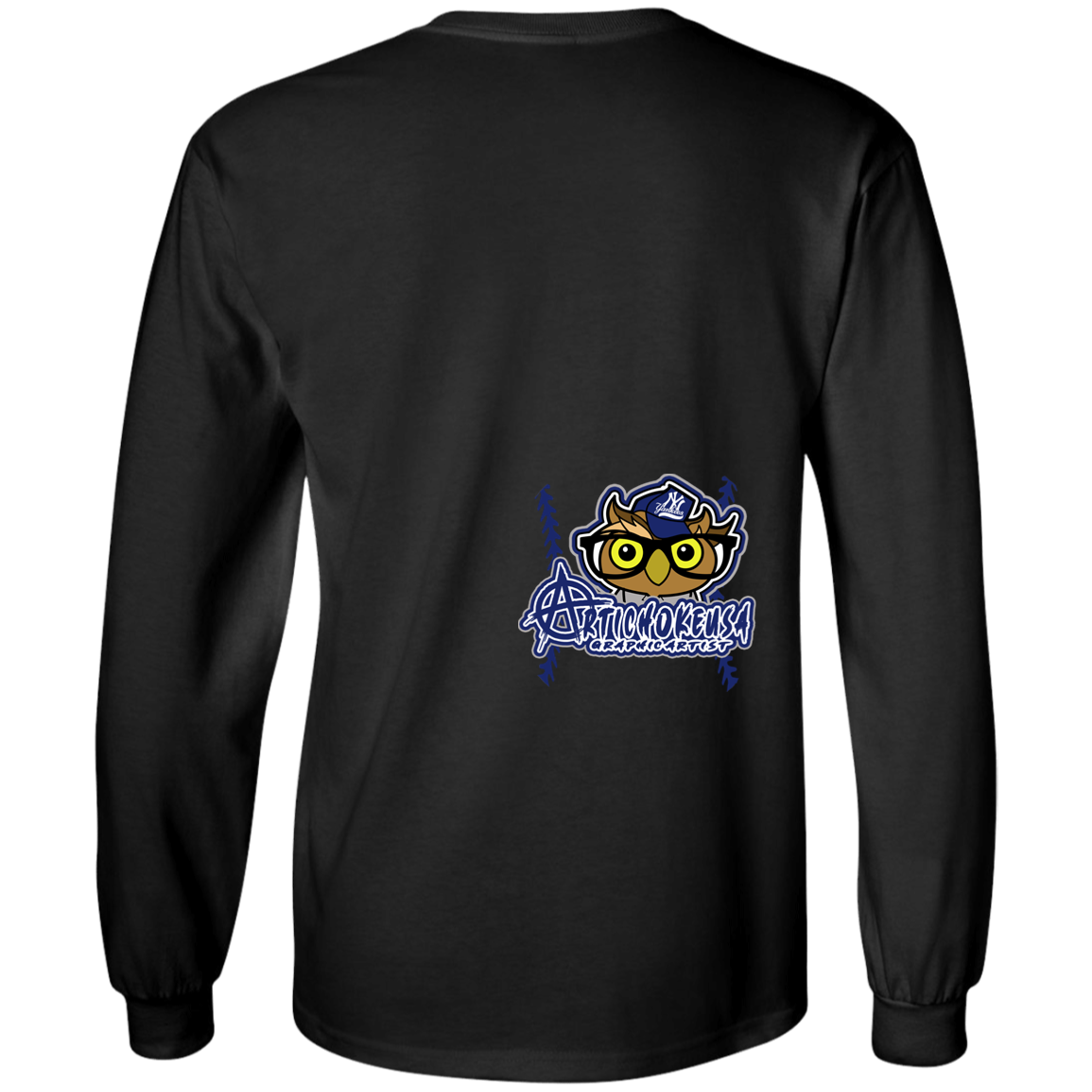 ArtichokeUSA Character and Font design. New York Owl. NY Yankees Fan Art. Let's Create Your Own Team Design Today. Youth LS T-Shirt