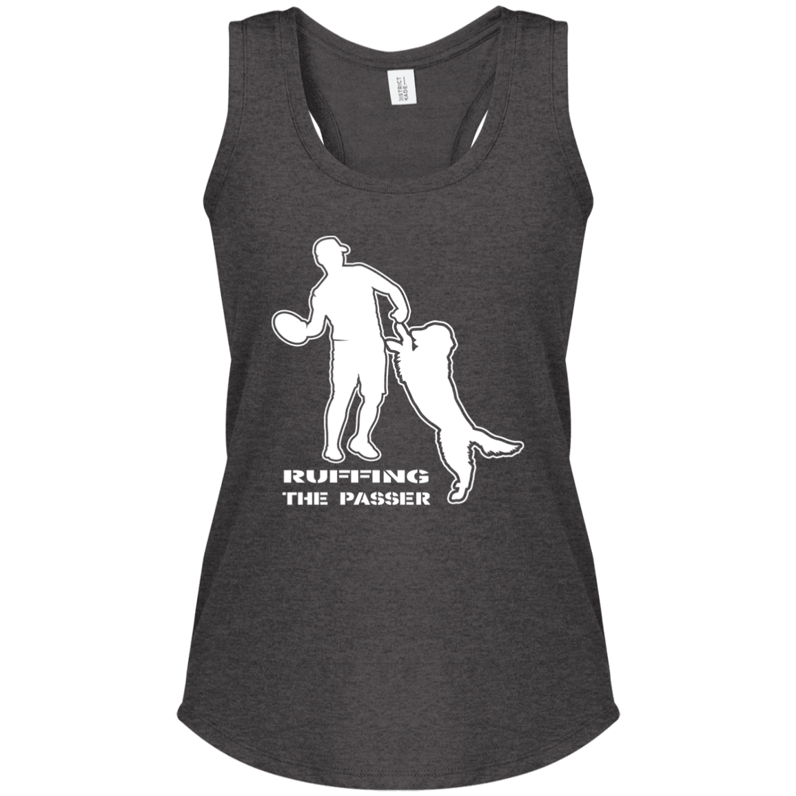 ArtichokeUSA Custom Design. Ruffing the Passer. Golden Lab Edition. Ladies' Tri Racerback Tank