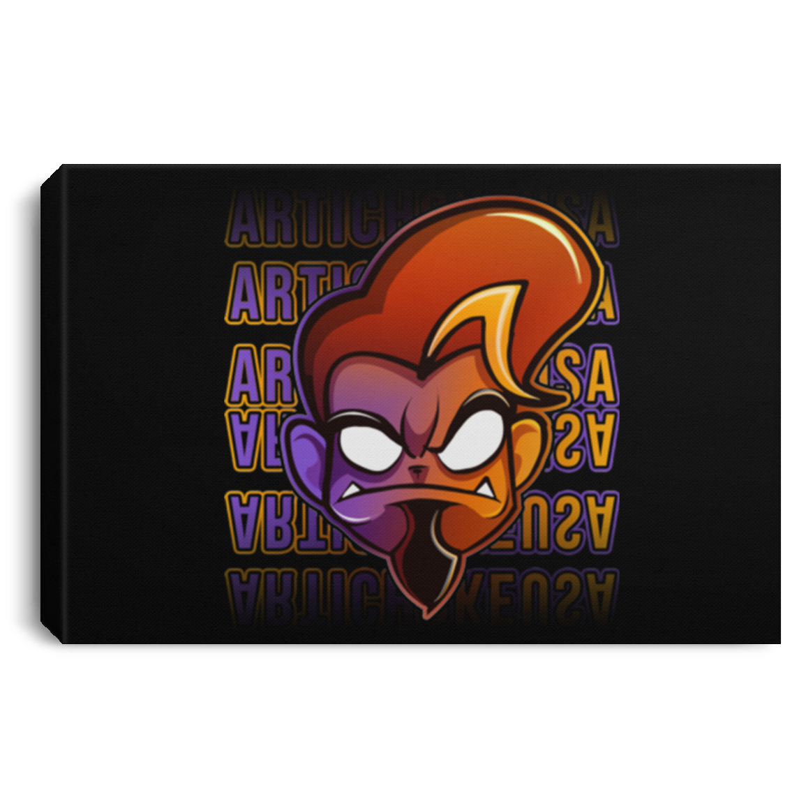 ArtichokeUSA Character and Font design. Let's Create Your Own Team Design Today. Arthur. Landscape Canvas .75in Frame