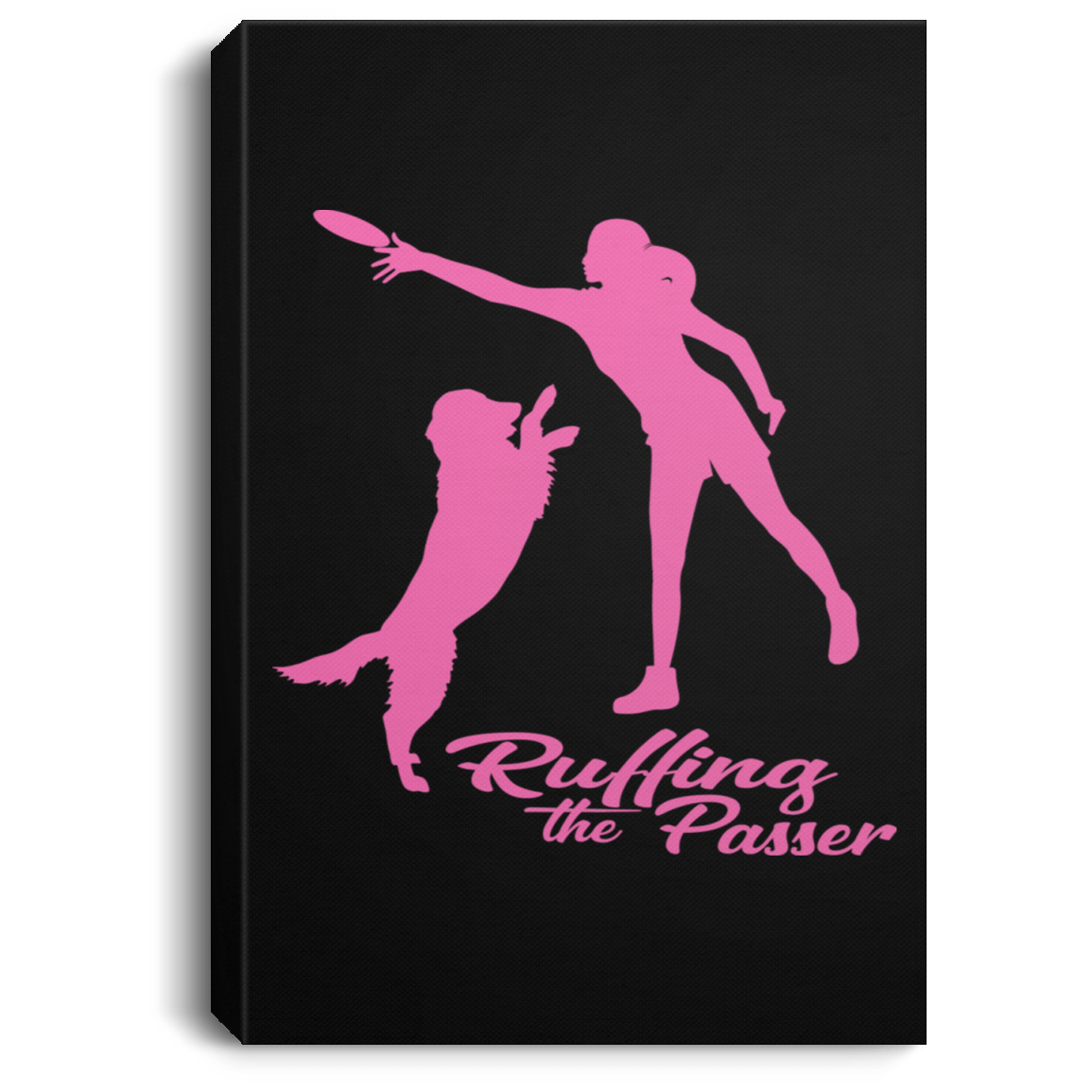 ArtichokeUSA Custom Design. Ruffing the Passer. Labrador Edition. Female Version. Portrait Canvas .75in Frame