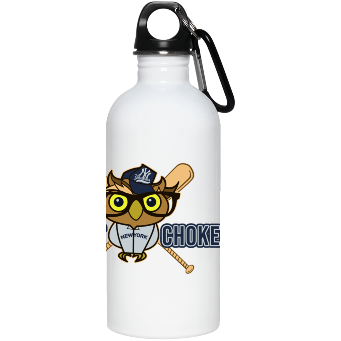 ArtichokeUSA Character and Font design. New York Owl. NY Yankees Fan Art. Let's Create Your Own Team Design Today. 20 oz. Stainless Steel Water Bottle