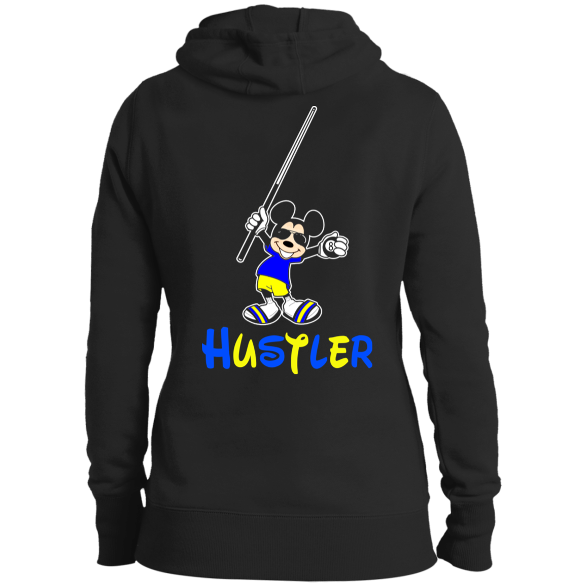 The GHOATS Custom Design #20. Look at the back. Hustle Mouse. Mickey Mouse Fan Art. Ladies' Soft Style Hoodie