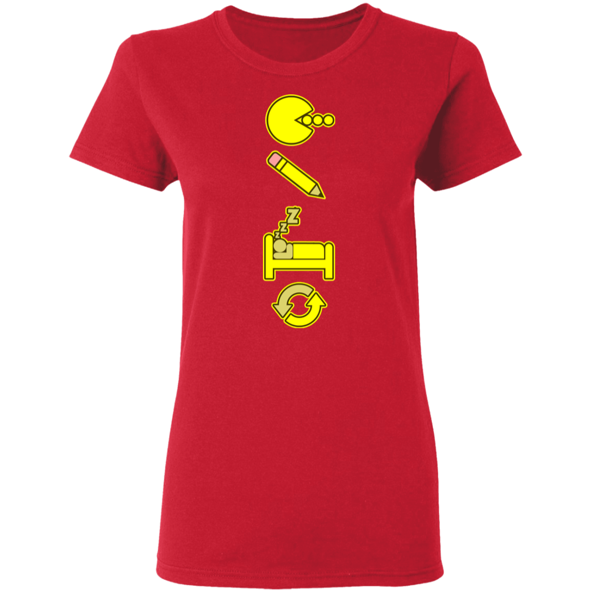 Artichoke Custom Design. Eat. Draw. Sleep. Repeat. Ladies' 5.3 oz. T-Shirt