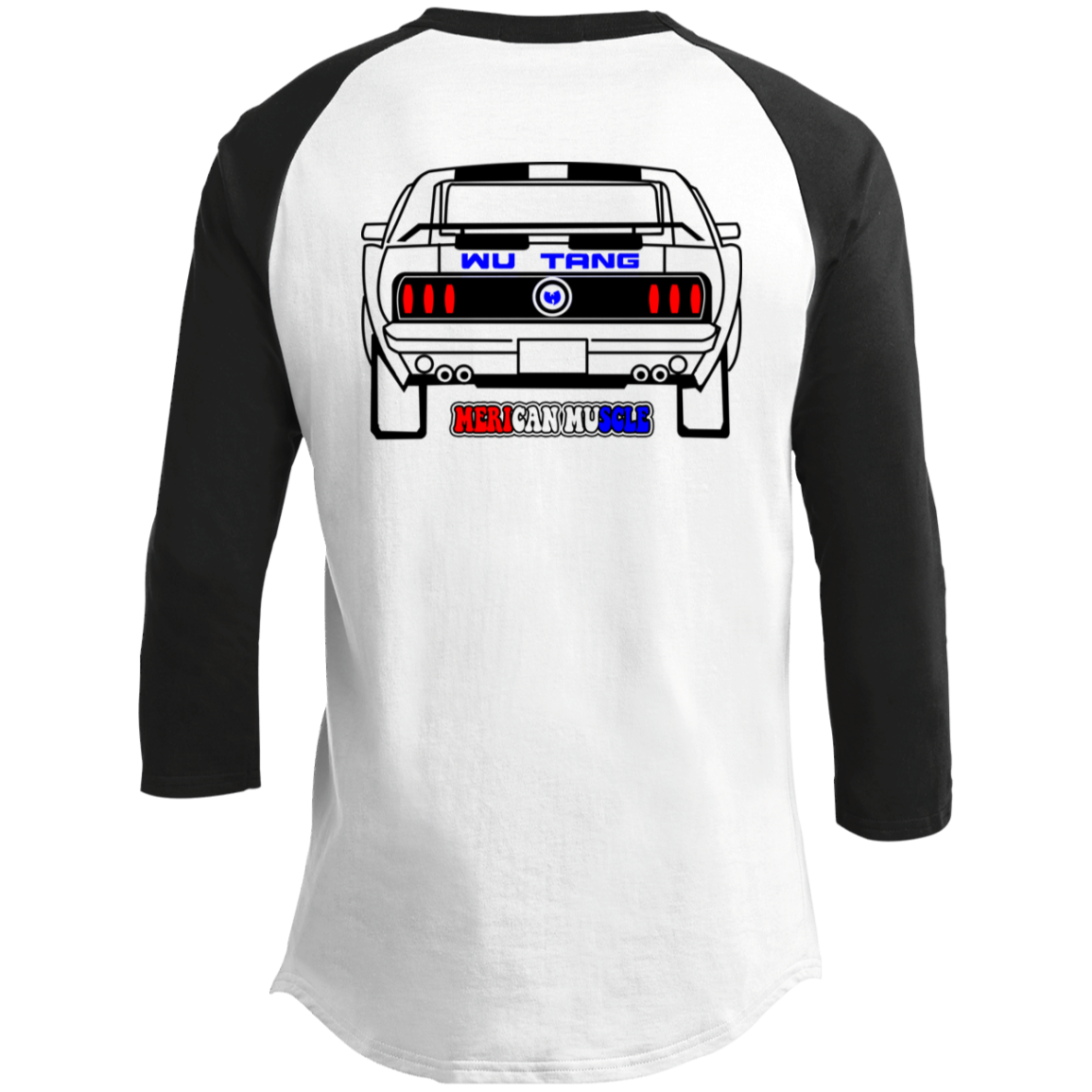ArtichokeUSA Custom Design. Merican Muscle. Wu-Tang / Mustang Parody. Youth 3/4 Raglan Sleeve Shirt