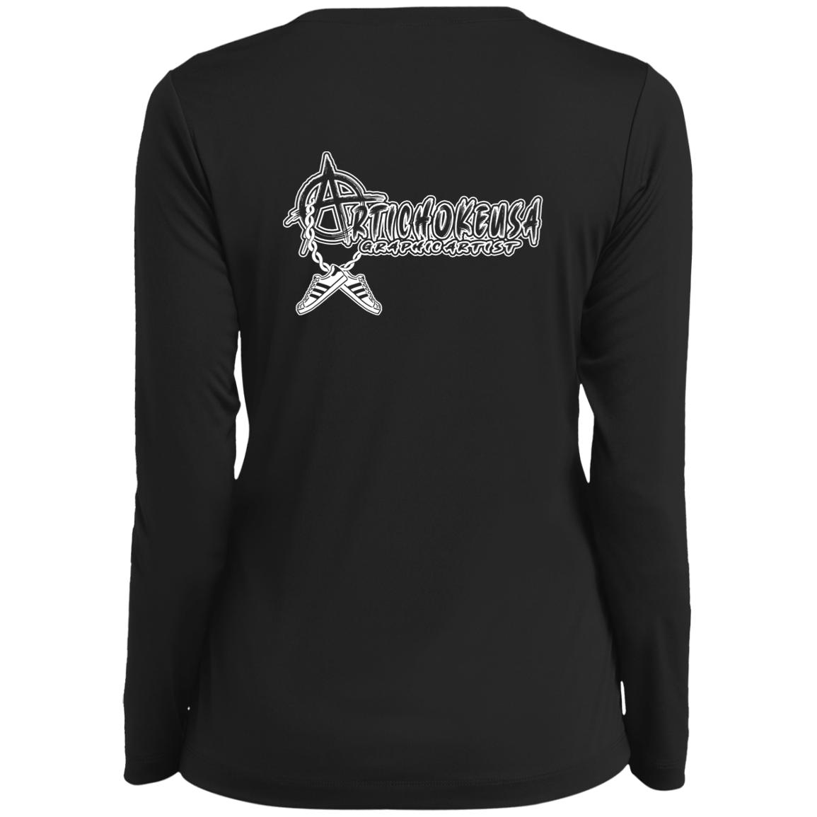 ArtichokeUSA Custom Design. Straight Outta Old School. The GOATs of Rap. Ladies’ Long Sleeve Performance V-Neck Tee