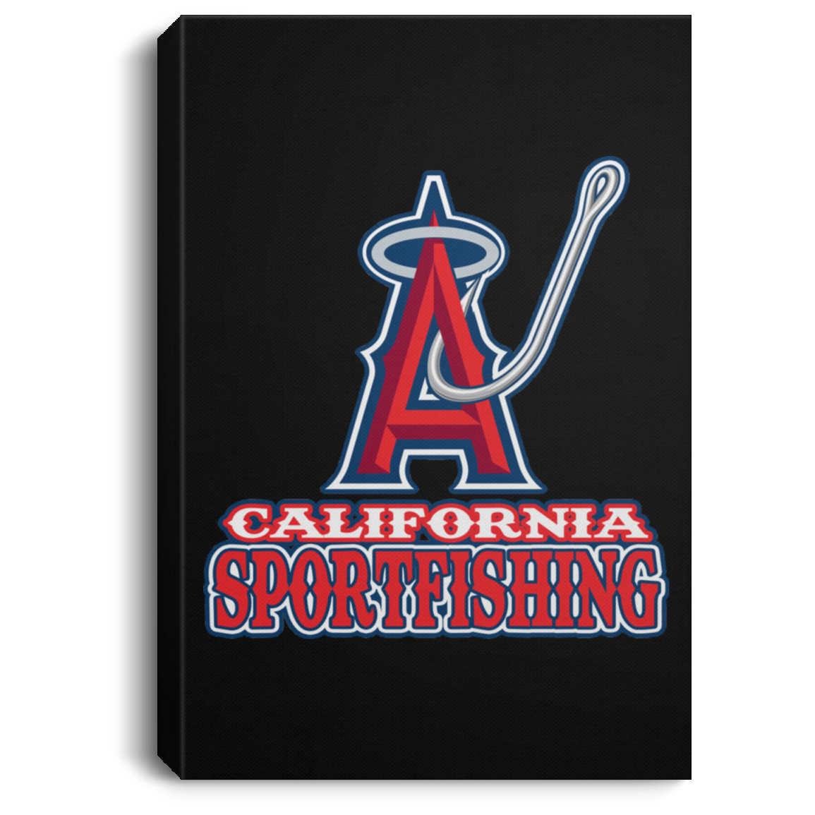 ArtichokeUSA Custom Design. Anglers. Southern California Sports Fishing. Los Angeles Angels Parody. Portrait Canvas .75in Frame