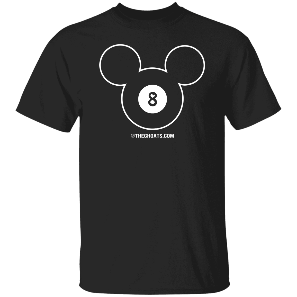 The GHOATS Custom Design #19. Look at the back. Mickey Hustle. Mickey Fan Art. Basic 100% Cotton T-Shirt