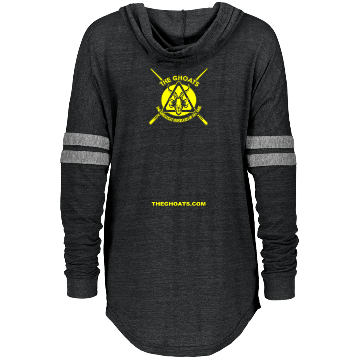 The GHOATS Custom Design. #31 Think Safe. Play Safe. Ladies Hooded Low Key Pullover