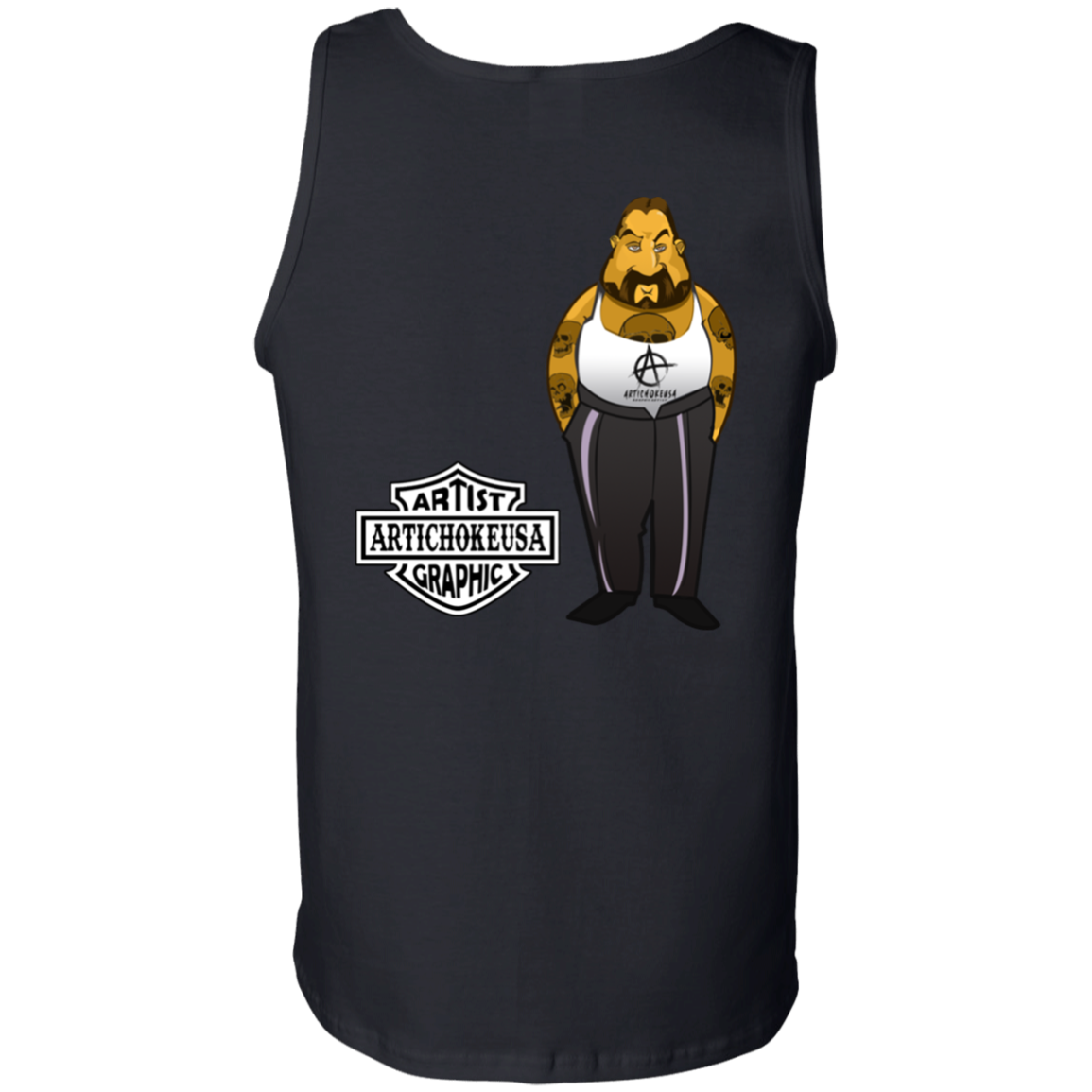 ArtichokeUSA Custom Design. Façade: (Noun) A false appearance that makes someone or something seem more pleasant or better than they really are. Men's 100% Cotton Tank Top