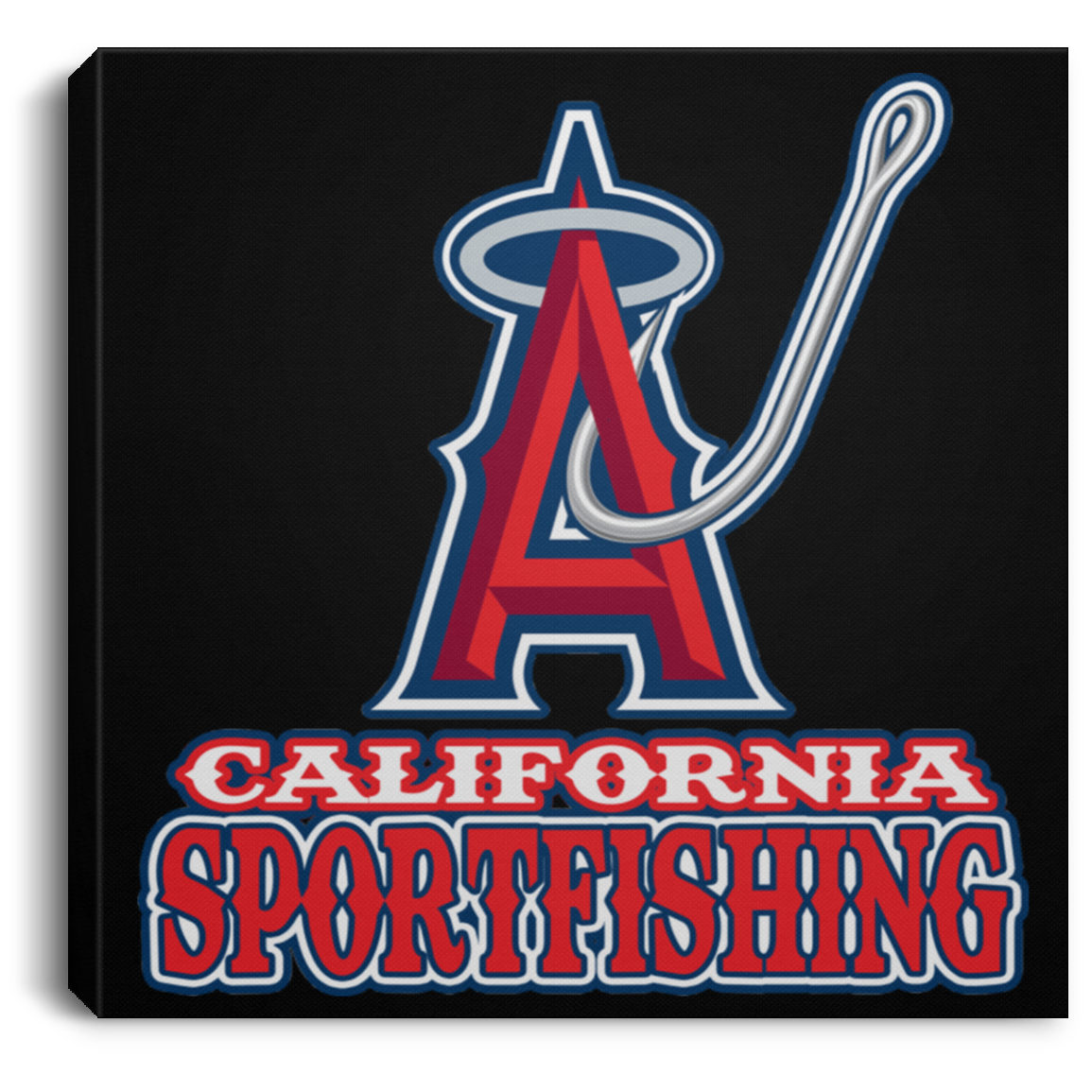 ArtichokeUSA Custom Design. Anglers. Southern California Sports Fishing. Los Angeles Angels Parody. Square Canvas .75in Frame