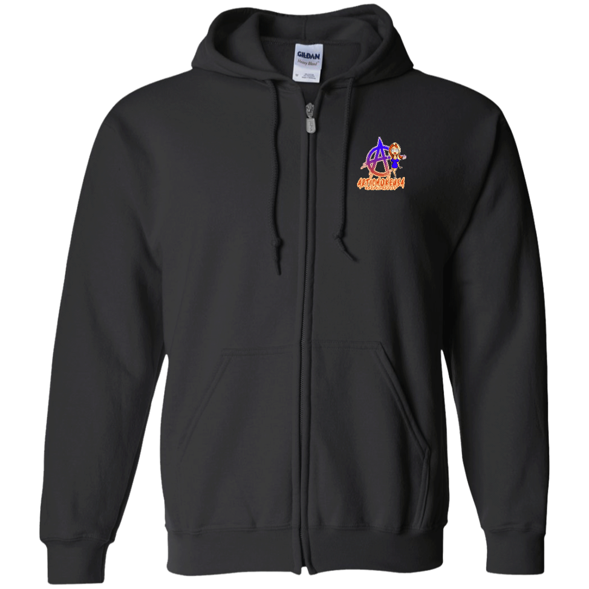 ArtichokeUSA Character and Font Design. Let’s Create Your Own Design Today. Blue Girl. Zip Up Hooded Sweatshirt