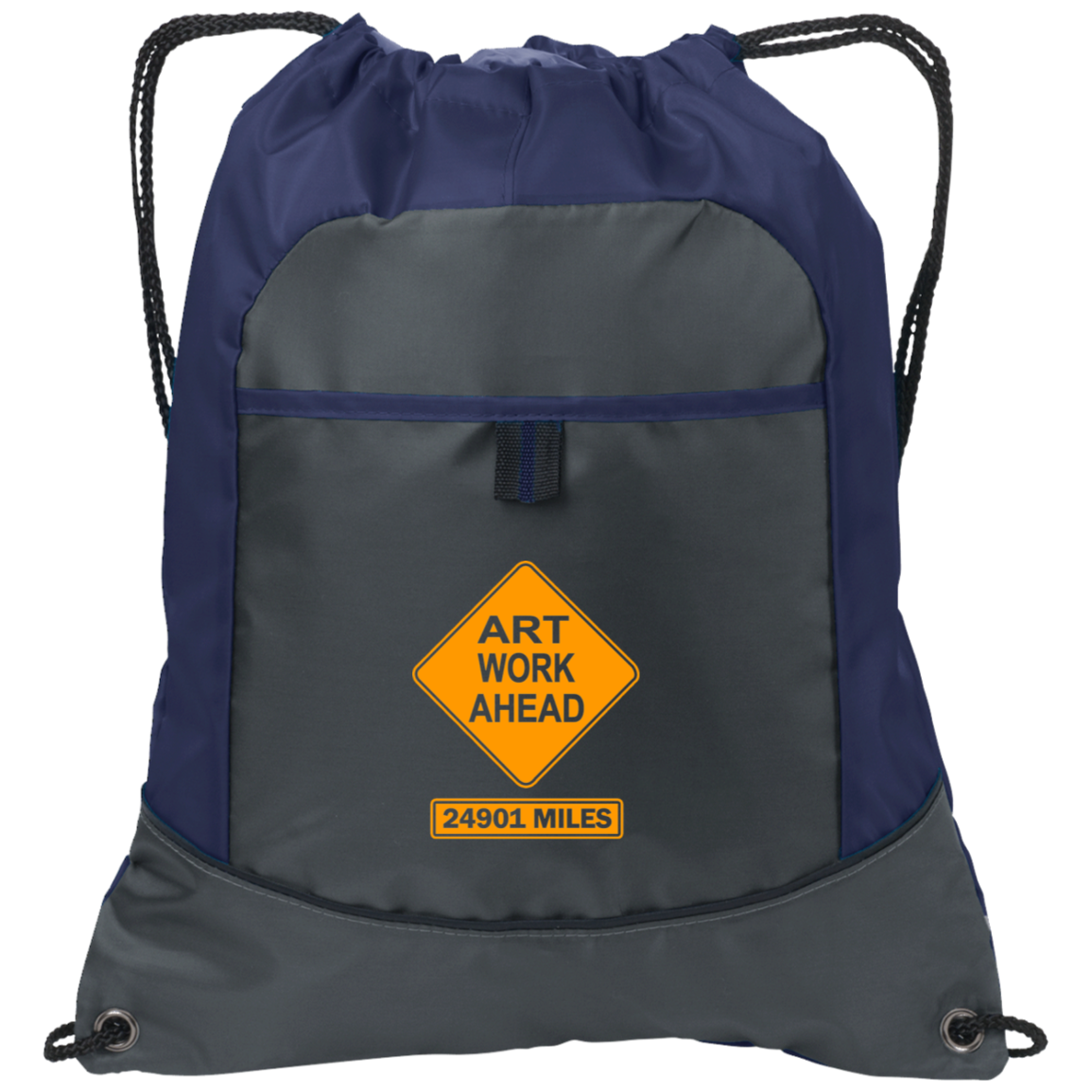 ArtichokeUSA Custom Design. Art Work Ahead. 24,901 Miles (Miles Around the Earth). Pocket Cinch Pack