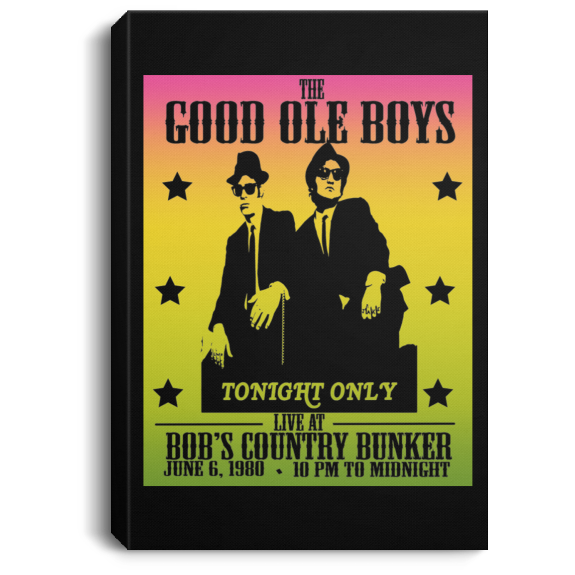 ArtichokeUSA Custom Design. The Good Ole Boys. Blues Brothers Fan Art. Portrait Canvas .75in Frame