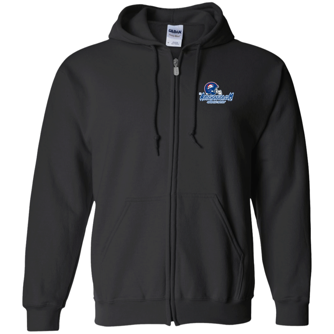 ArtichokeUSA Custom Design. The Big Tuna. Bill Parcell Tribute. NY Giants Fan Art. Zip Up Hooded Sweatshirt
