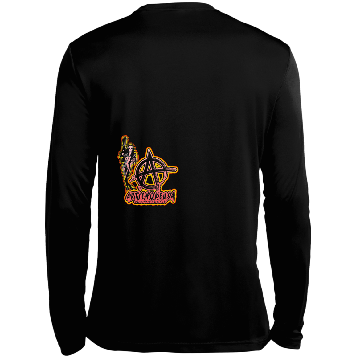 ArtichokeUSA Character and Font design. Let's Create Your Own Team Design Today. Mary Boom Boom. Long Sleeve Moisture-Wicking Tee