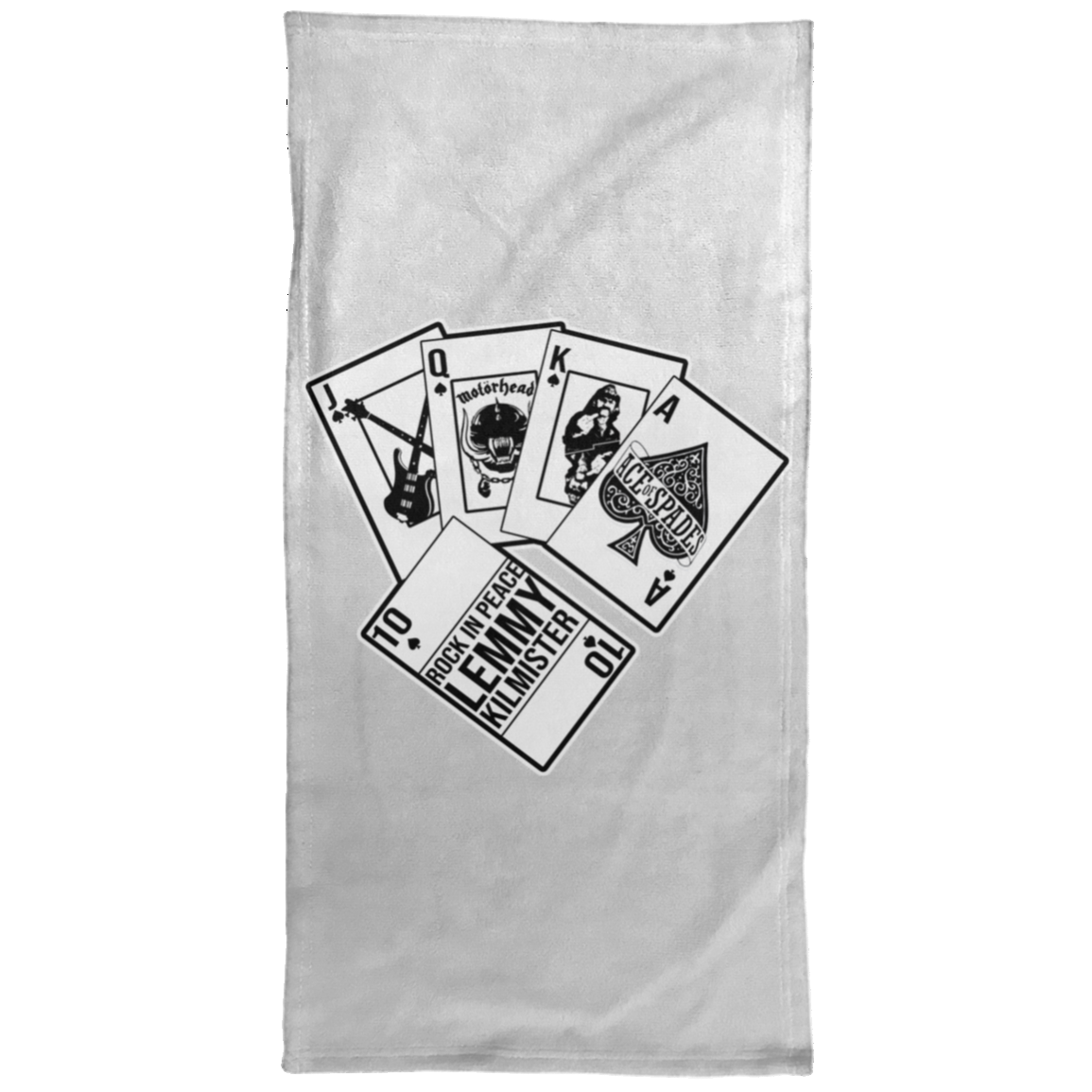 ArtichokeUSA Custom Design #59. Motorhead's Lemmy Kilmister Tribute. RIP. Rock In Peace. Hand Towel - 15x30