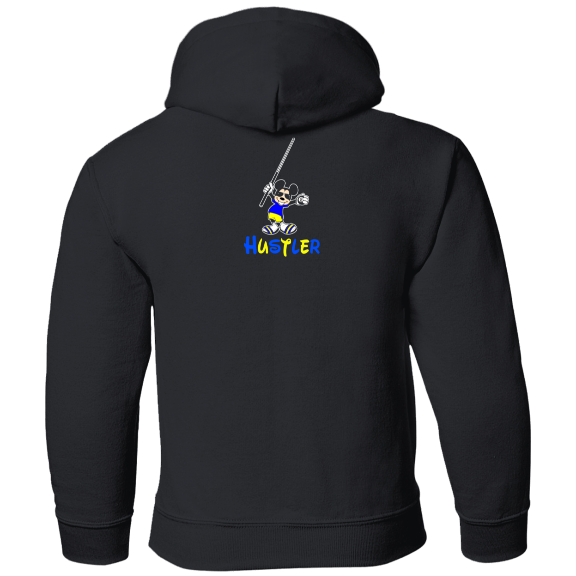 The GHOATS Custom Design #20. Look at the back. Hustle Mouse. Mickey Mouse Fan Art. Youth Pullover Hoodie