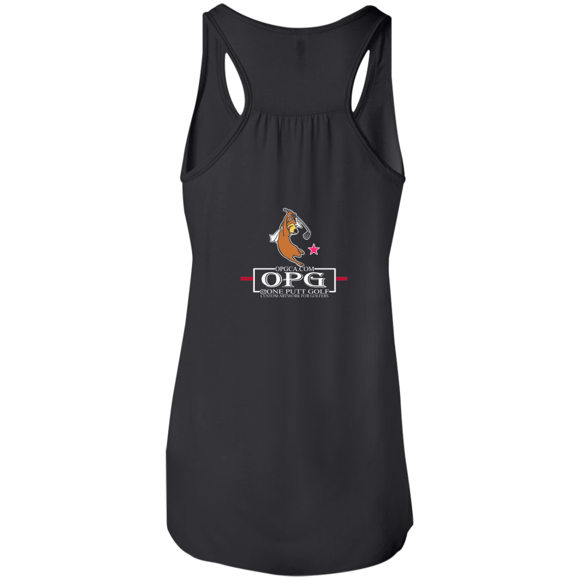 Custom Design #15. Golf Southern California with Yogi Fan Art. Flowy Racerback Tank