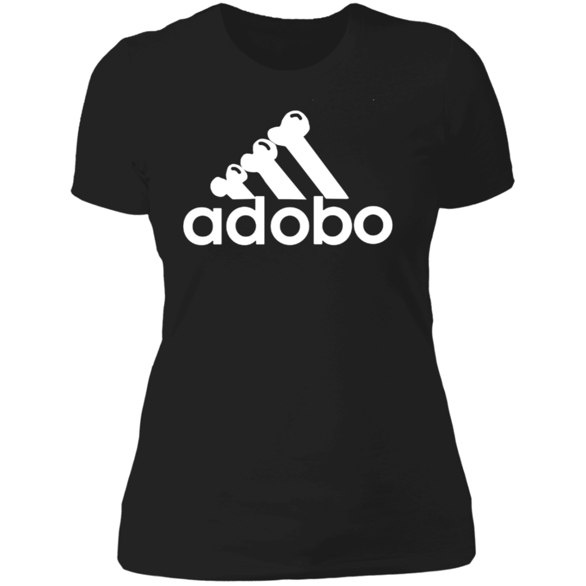 ArtichokeUSA Custom Design. Adobo. Adidas Parody. Ladies' Boyfriend T-Shirt