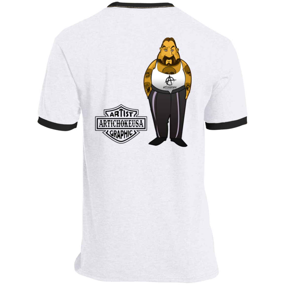 ArtichokeUSA Custom Design. Façade: (Noun) A false appearance that makes someone or something seem more pleasant or better than they really are. Ringer Tee
