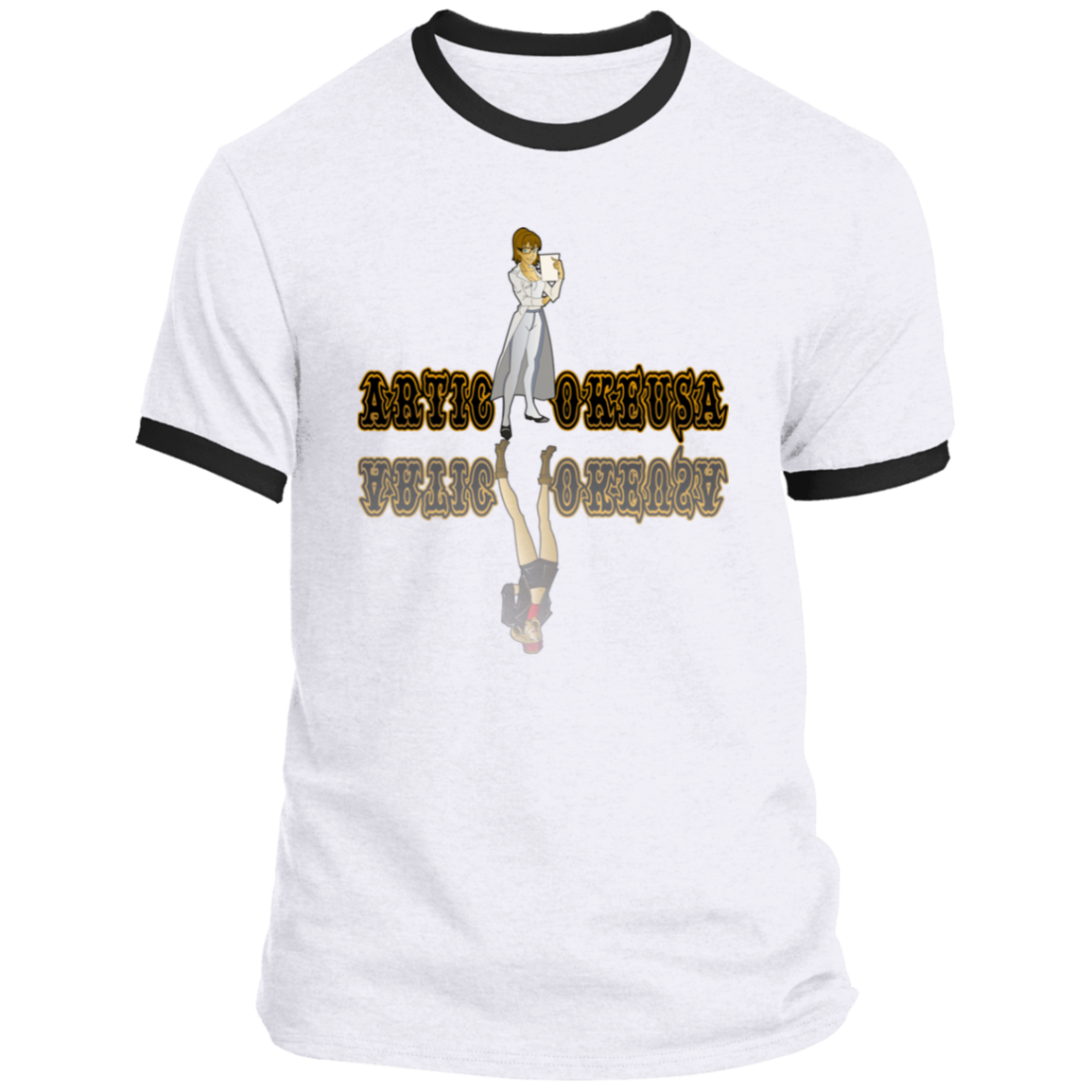 ArtichokeUSA Custom Design. Façade: (Noun) A false appearance that makes someone or something seem more pleasant or better than they really are. Ringer Tee