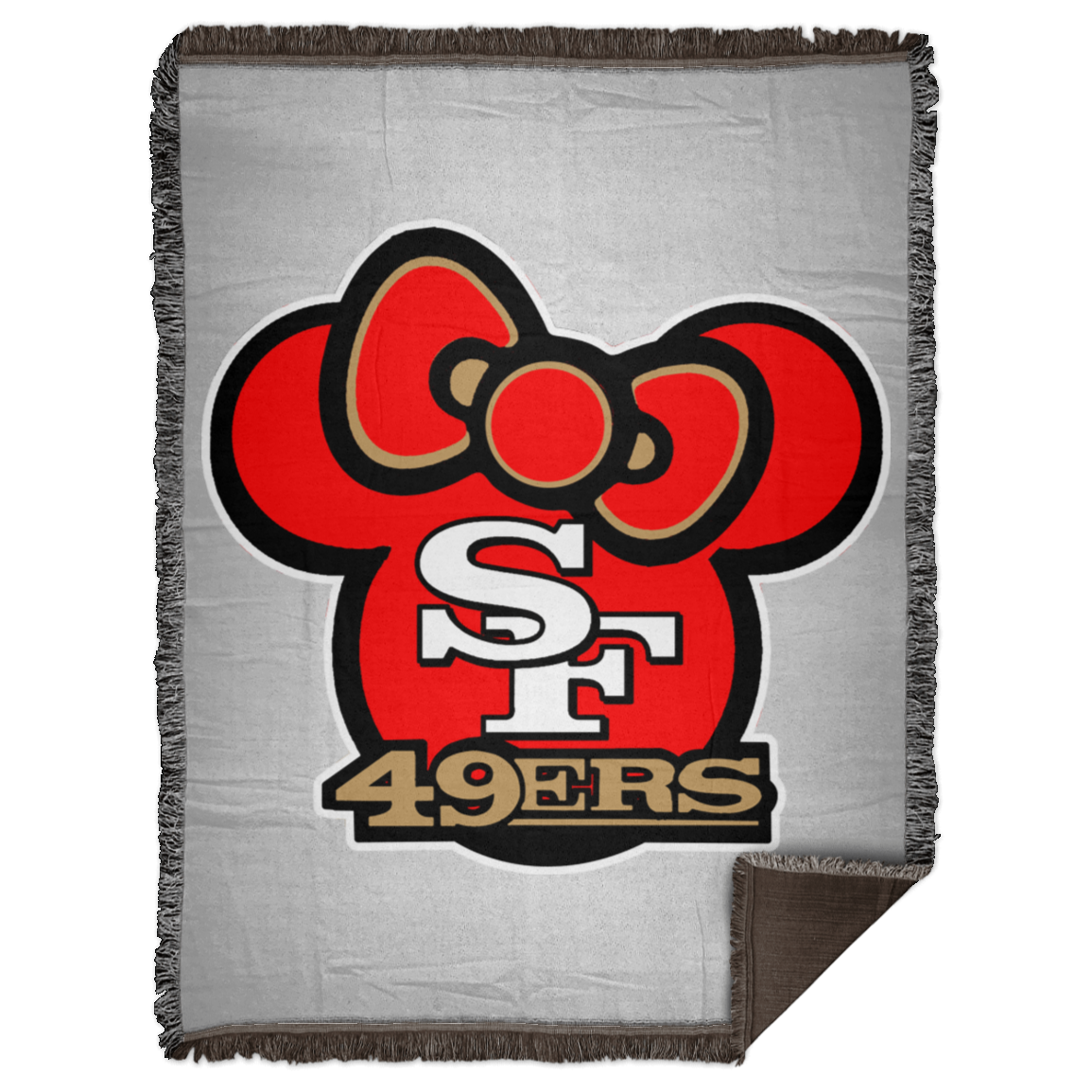 ArtichokeUSA Custom Design #51. Hello 49ers. SF 49ers/Hello Kitty Parody. TV Sports. Woven Blanket - 60x80