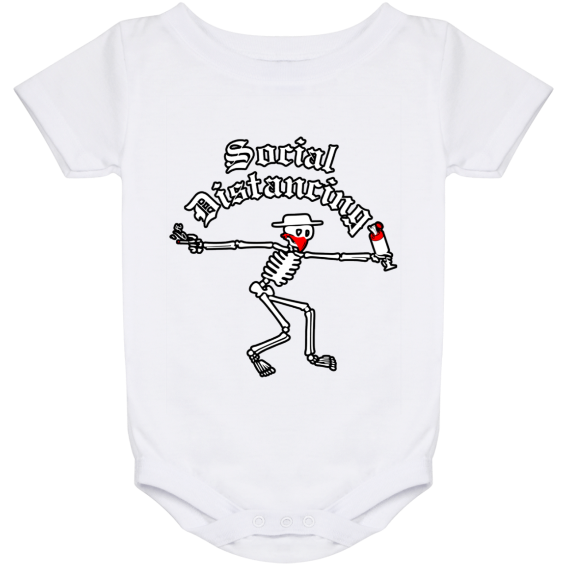 ArtichokeUSA Custom Design. Social Distancing. Social Distortion Parody. Baby Onesie 24 Month