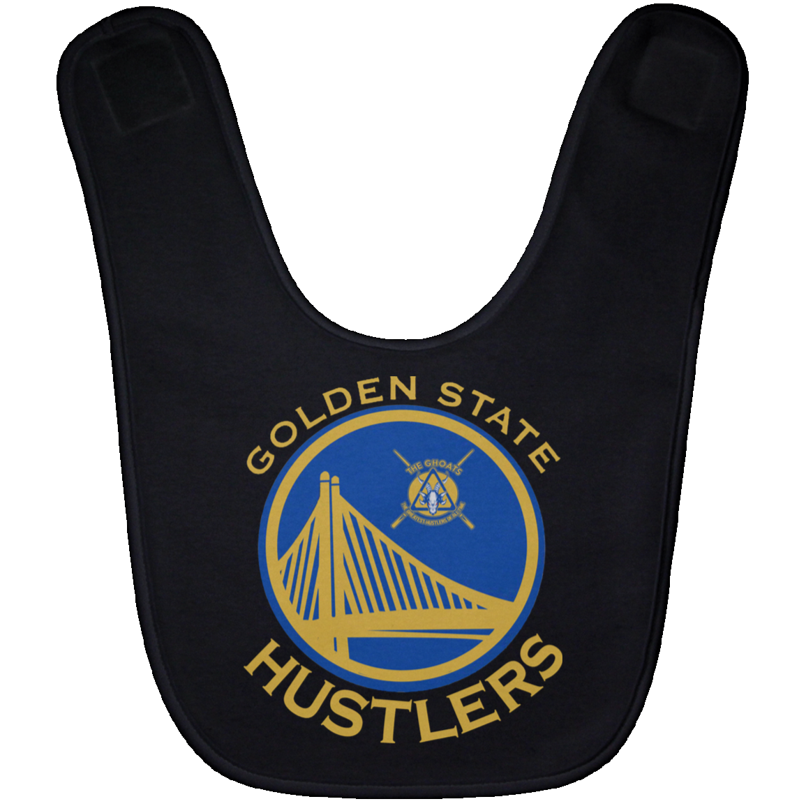 The GHOATS Custom Design. #12 GOLDEN STATE HUSTLERS. Baby Bib