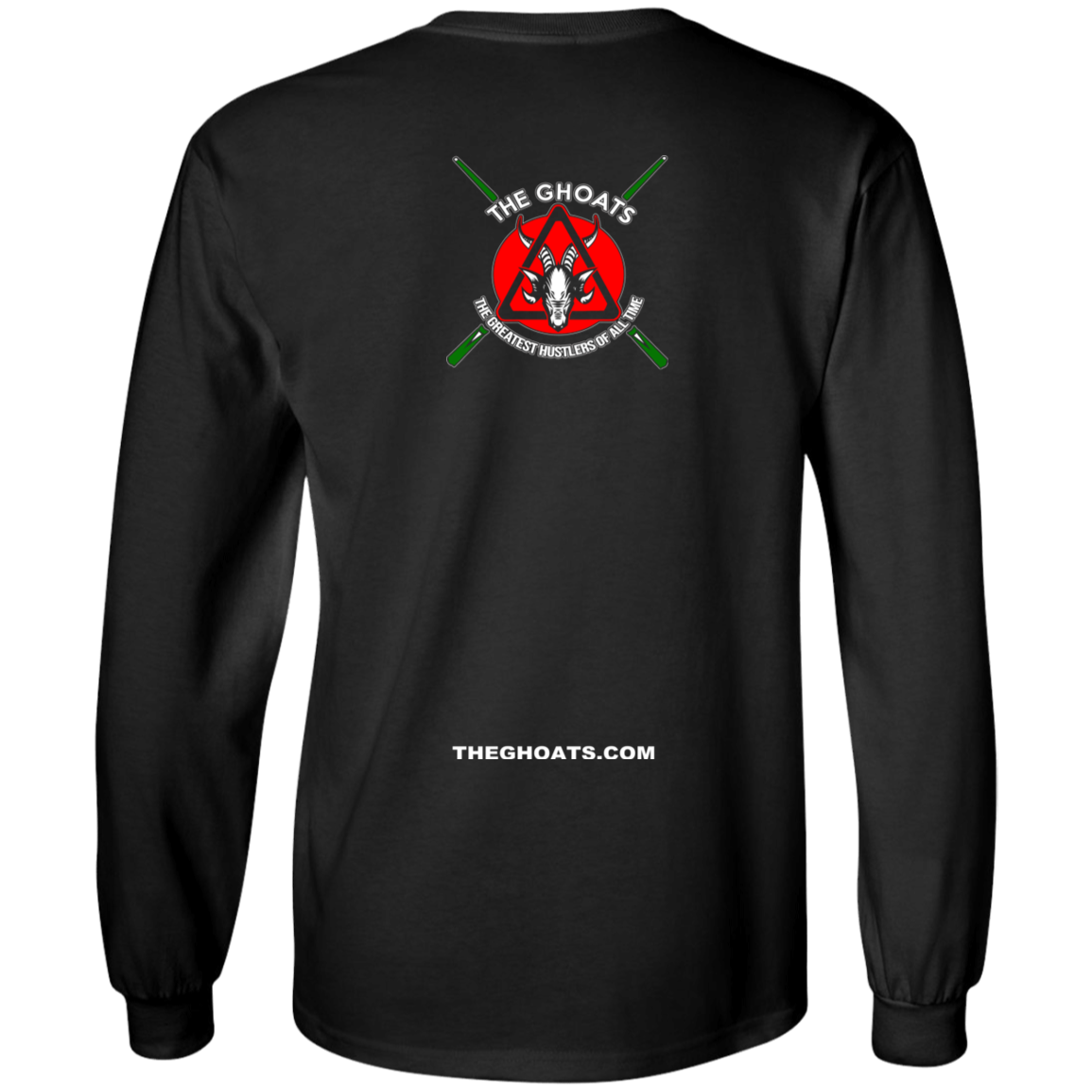 The GHOATS Custom Design #21. No Mames Billar. (Spanish Translation: You've got to be kidding. Pool). Long Sleeve Cotton T-Shirt