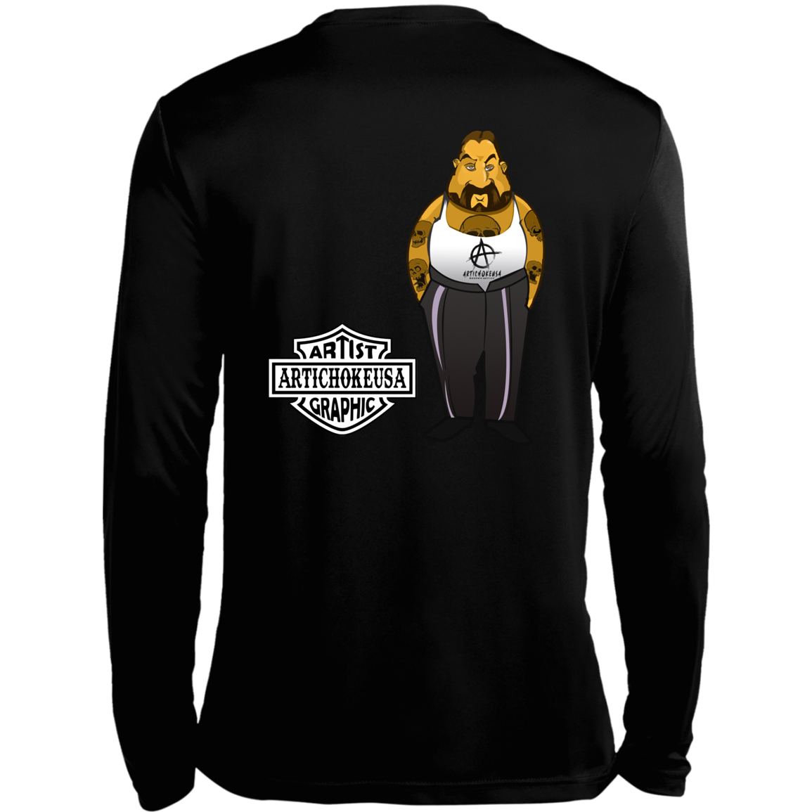 ArtichokeUSA Custom Design. Façade: (Noun) A false appearance that makes someone or something seem more pleasant or better than they really are. Long Sleeve Moisture-Wicking Tee