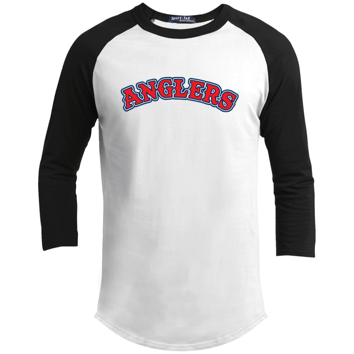 ArtichokeUSA Custom Design. Anglers. Southern California Sports Fishing. Los Angeles Angels Parody. Youth 3/4 Raglan Sleeve Shirt