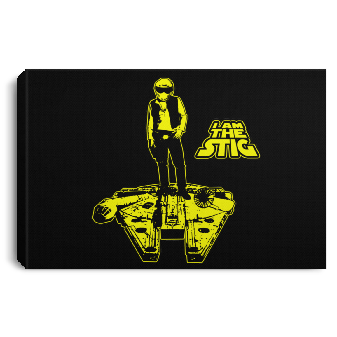 ArtichokeUSA Custom Design #39. Solo Stig - Stig/Star Wars Parody. TV Music Movies. Landscape Canvas .75in Frame