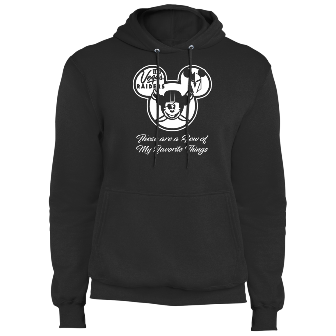 ArtichokeUSA Custom Design. Las Vegas Raiders & Mickey Mouse Mash Up. Fan Art. Parody. Fleece Pullover Hoodie